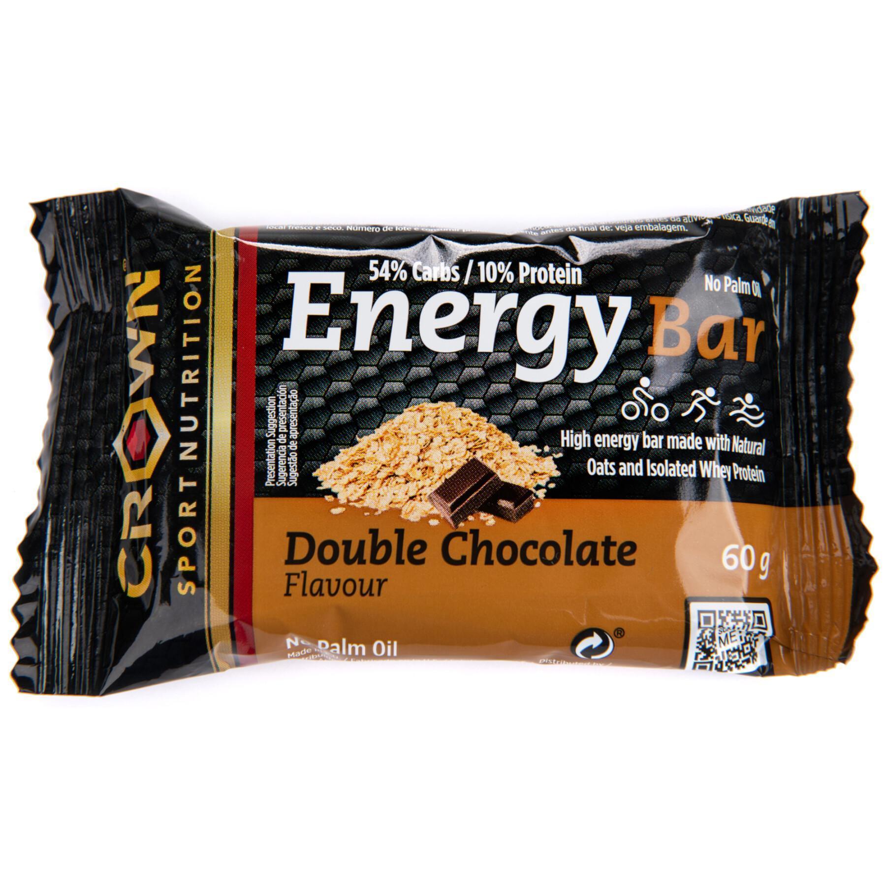 Opakowanie 12 batonów odżywczych Crown Sport Nutrition Energy - double chocolat - 60 g