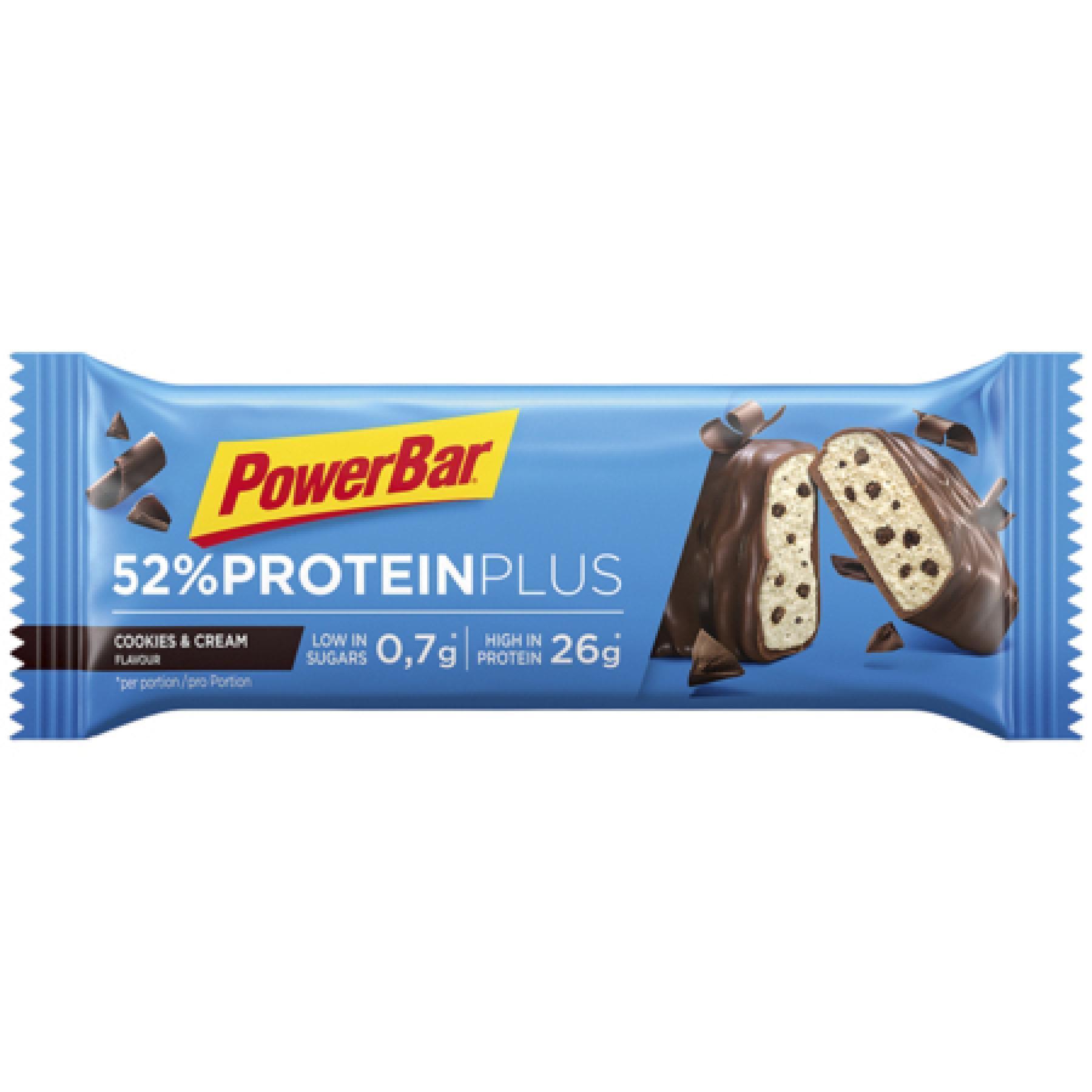 Opakowanie 20 batonów PowerBar 52% ProteinPlus Low Sugar Cookies & Cream