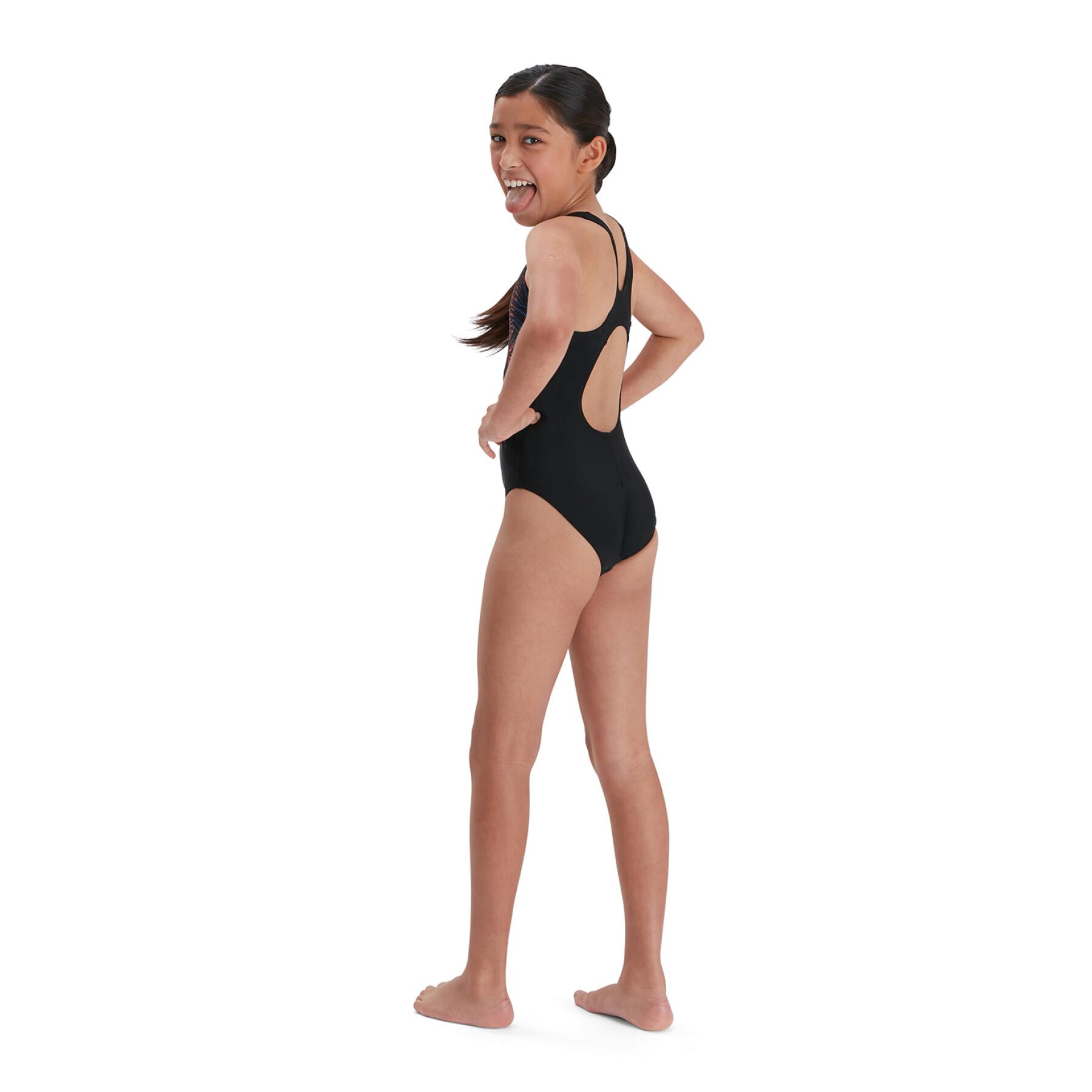 Dziewczęcy jednoczęściowy kostium kąpielowy Speedo Plastisol Placem Muscleb