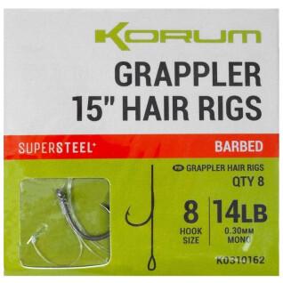 Mięsożerny hak Korum Grappler Hair Rigs 15 Barbed 8 x5