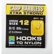 Haki bezzadziorowe Preston Carp Xtra Strong Hooks To Nylon Size 12